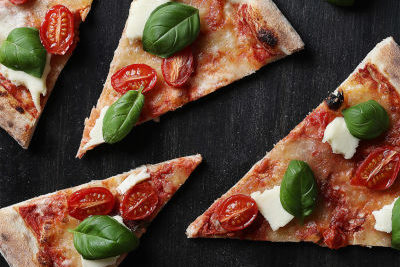 Slices of Neapolitan pizza